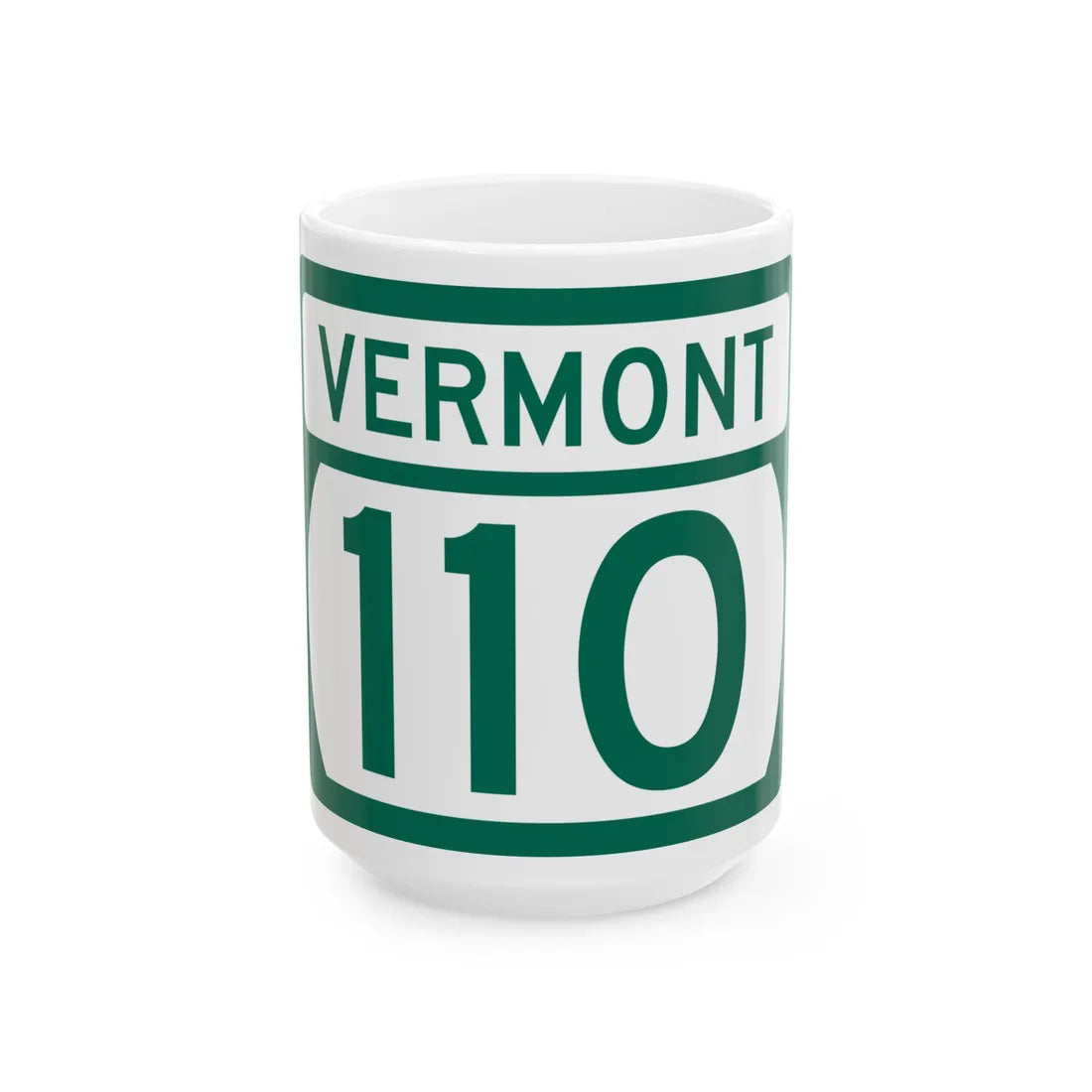 Vermont 110 (Vermont) (Road Sign) White Coffee Mug 15oz - Go Mug Yourself