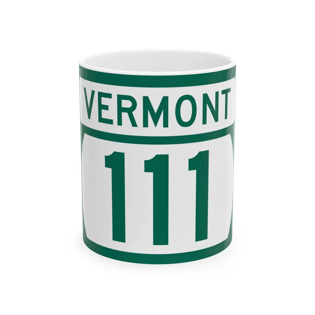 Vermont 111 (Vermont) (Road Sign) White Coffee Mug 11oz - Go Mug Yourself