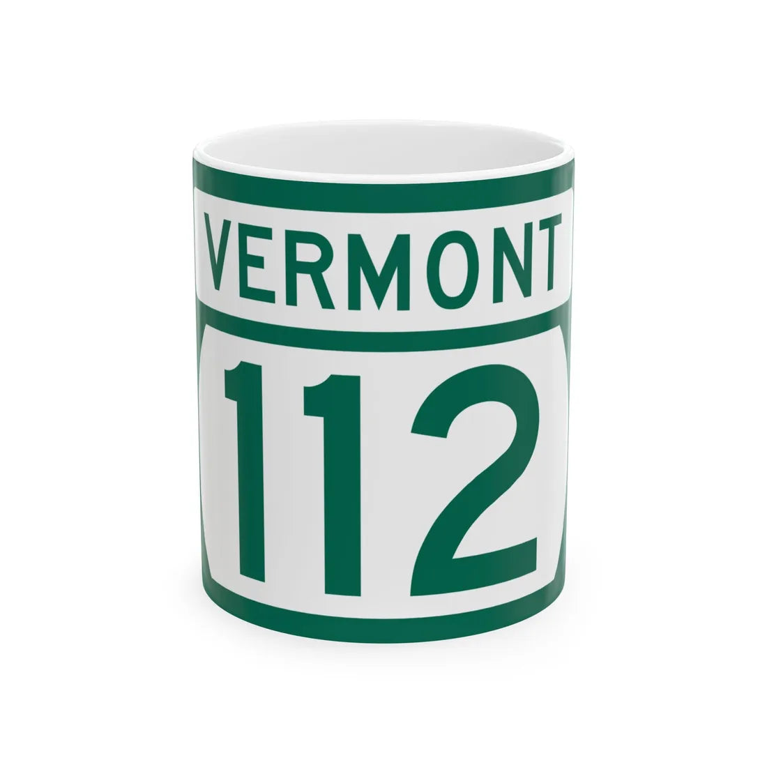 Vermont 112 (Vermont) (Road Sign) White Coffee Mug 11oz - Go Mug Yourself