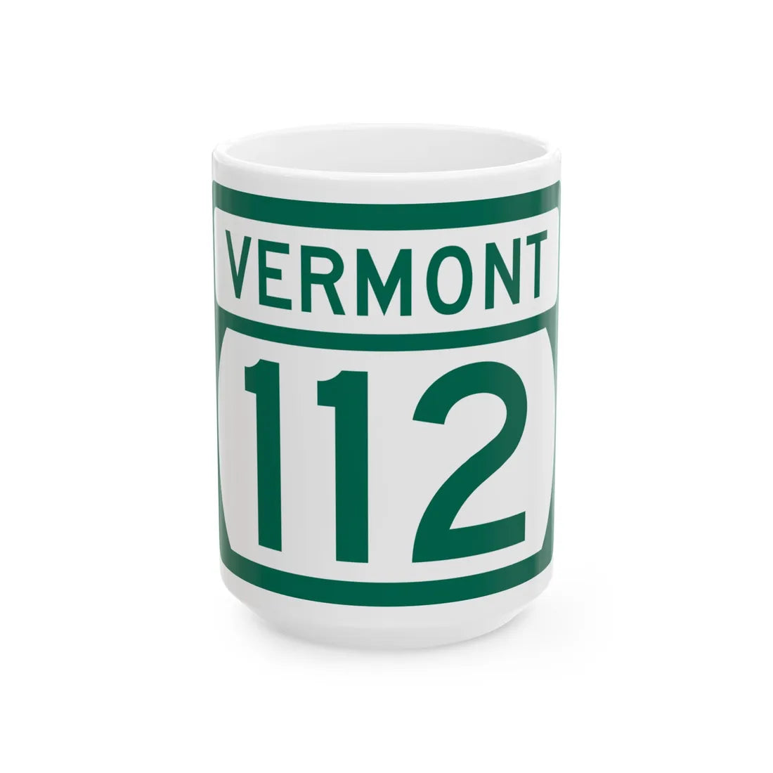 Vermont 112 (Vermont) (Road Sign) White Coffee Mug 15oz - Go Mug Yourself