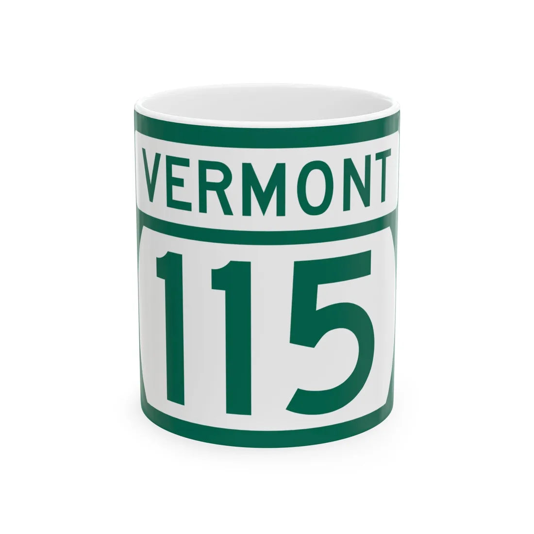 Vermont 115 (Vermont) (Road Sign) White Coffee Mug 11oz - Go Mug Yourself