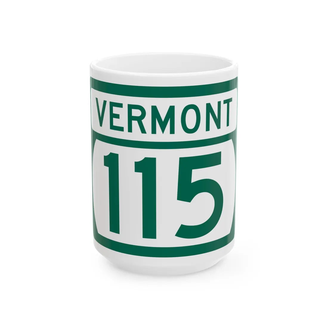 Vermont 115 (Vermont) (Road Sign) White Coffee Mug 15oz - Go Mug Yourself
