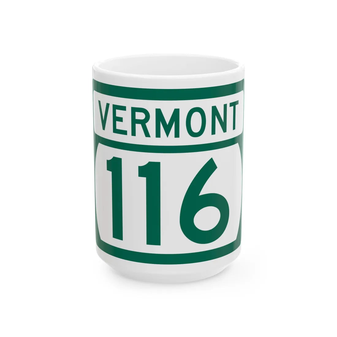 Vermont 116 (Vermont) (Road Sign) White Coffee Mug 15oz - Go Mug Yourself