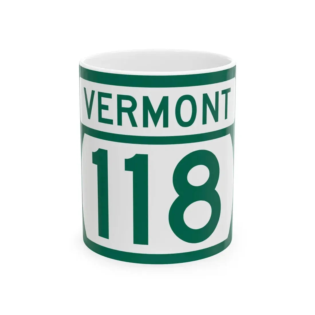 Vermont 118 (Vermont) (Road Sign) White Coffee Mug 11oz - Go Mug Yourself