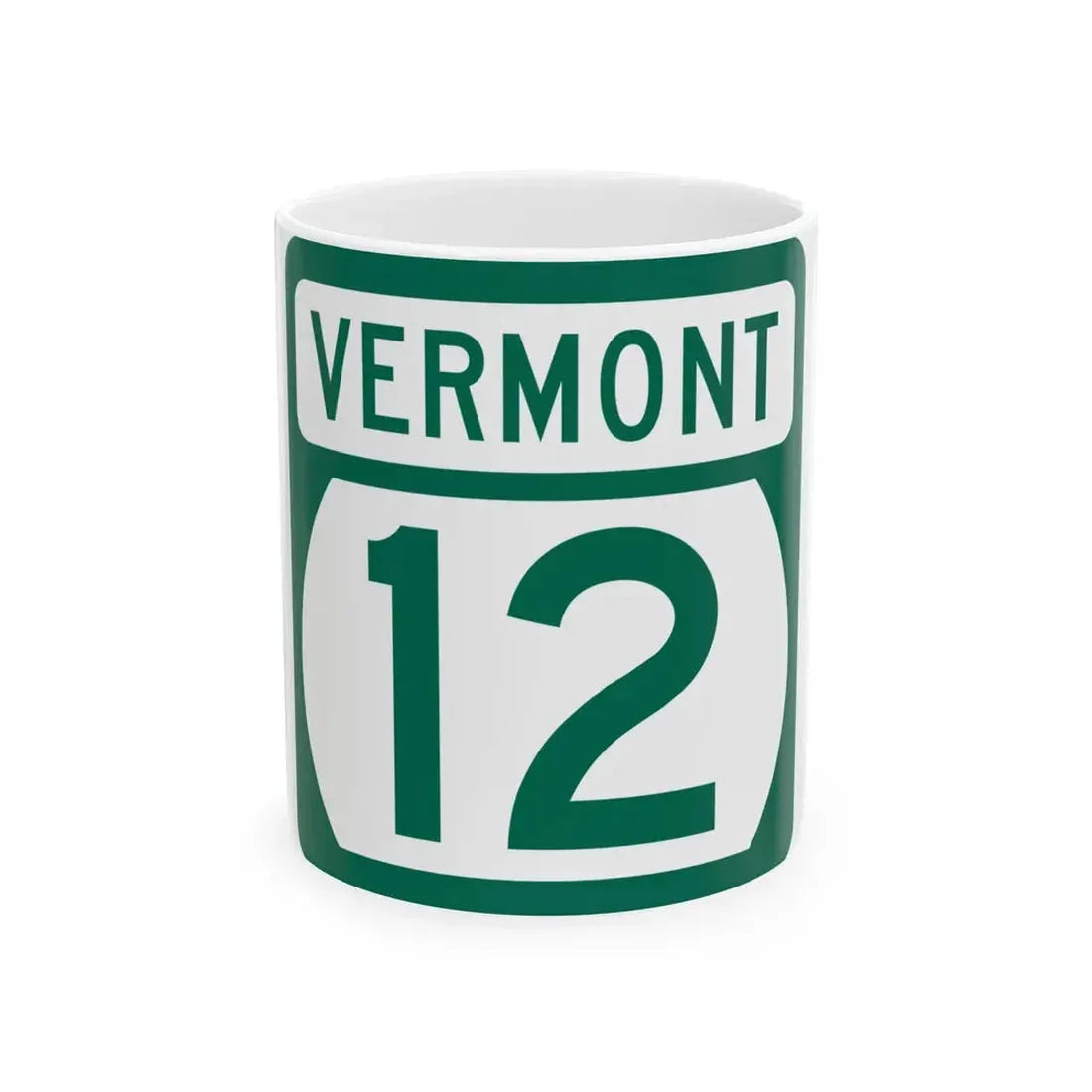 Vermont 12 (Vermont) (Road Sign) White Coffee Mug 11oz - Go Mug Yourself
