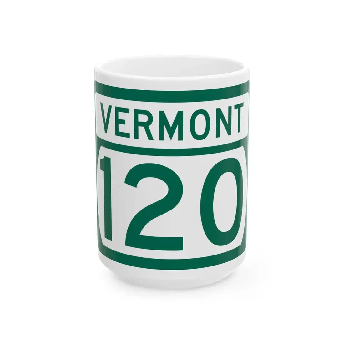 Vermont 120 (Vermont) (Road Sign) White Coffee Mug 15oz - Go Mug Yourself