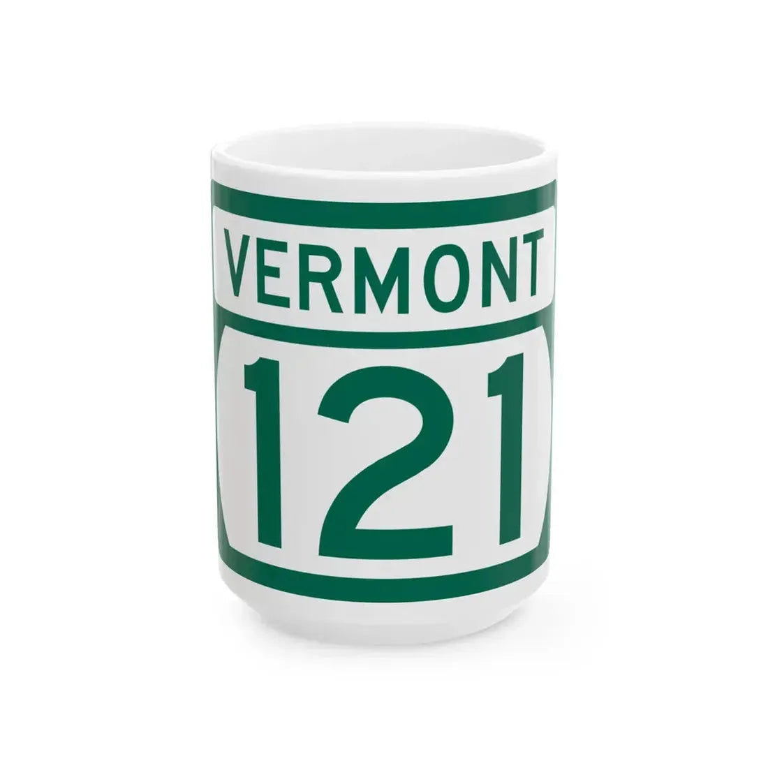 Vermont 121 (Vermont) (Road Sign) White Coffee Mug 15oz - Go Mug Yourself