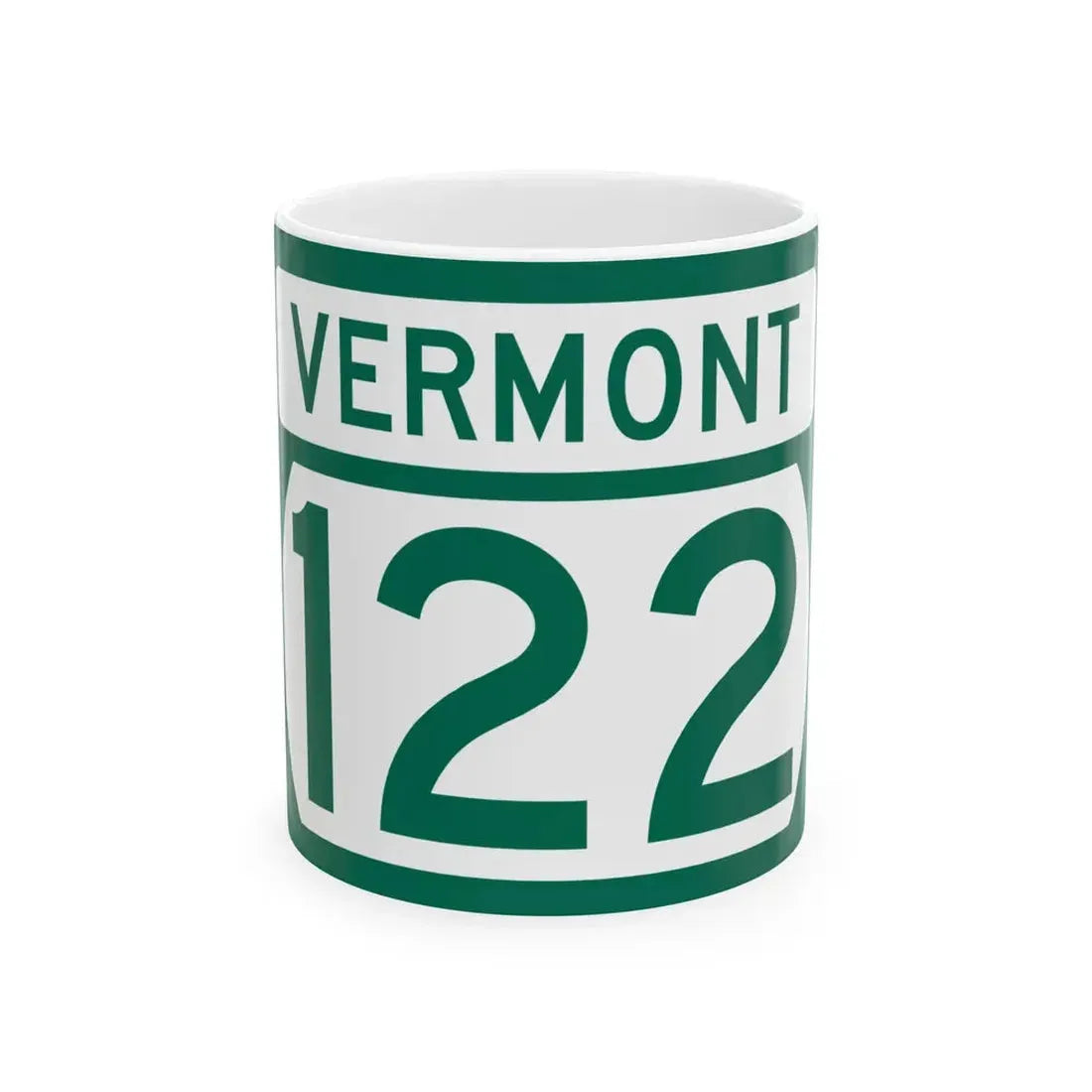 Vermont 122 (Vermont) (Road Sign) White Coffee Mug 11oz - Go Mug Yourself