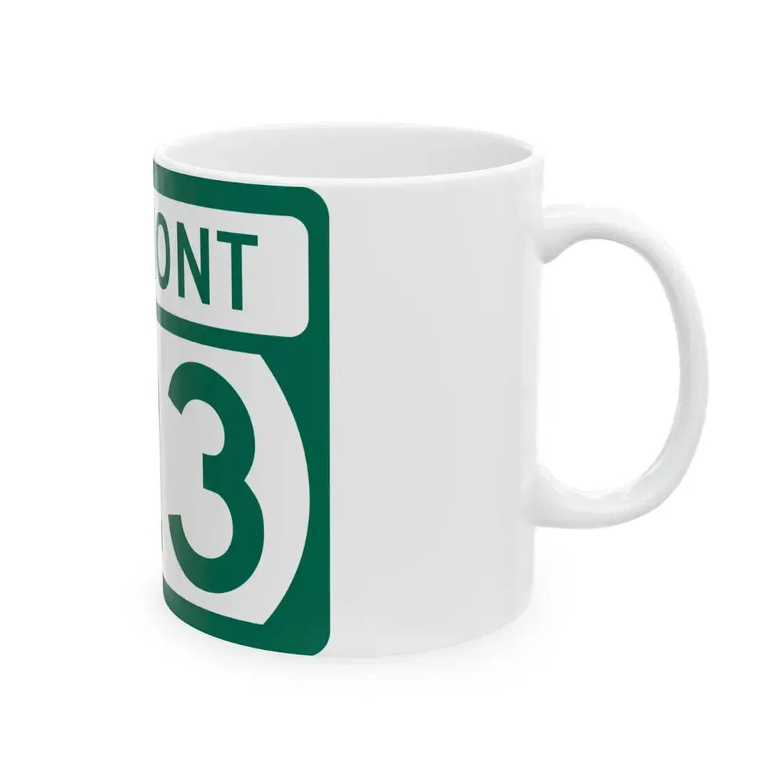 Vermont 123 (Vermont) (Road Sign) White Coffee Mug - Go Mug Yourself
