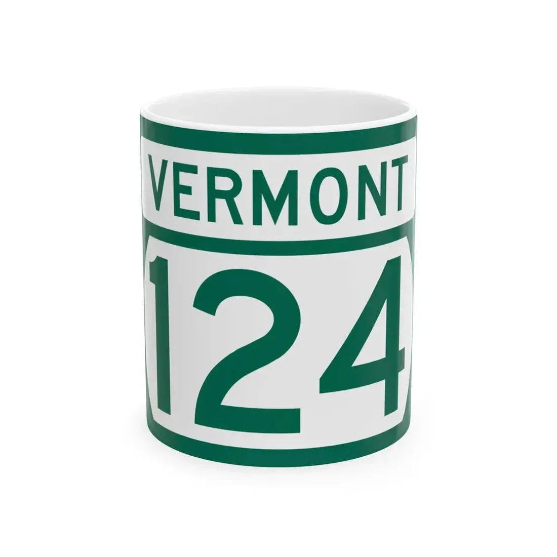 Vermont 124 (Vermont) (Road Sign) White Coffee Mug 11oz - Go Mug Yourself