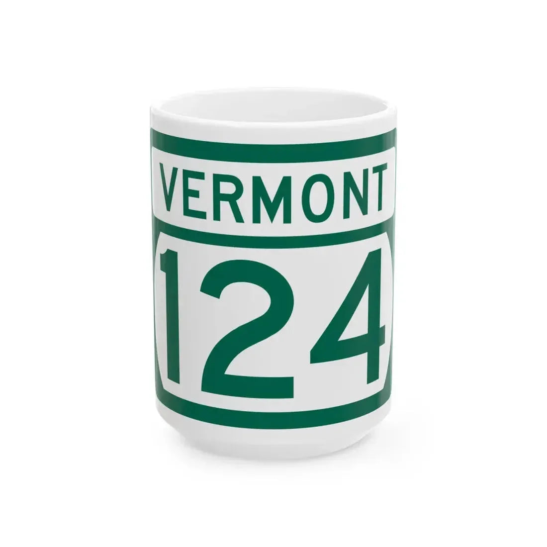 Vermont 124 (Vermont) (Road Sign) White Coffee Mug 15oz - Go Mug Yourself