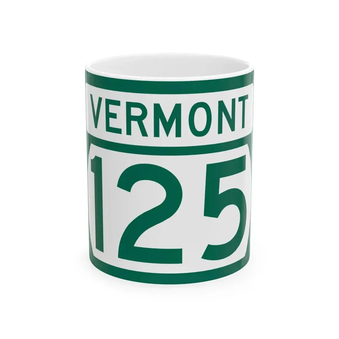 Vermont 125 (Vermont) (Road Sign) White Coffee Mug 11oz - Go Mug Yourself
