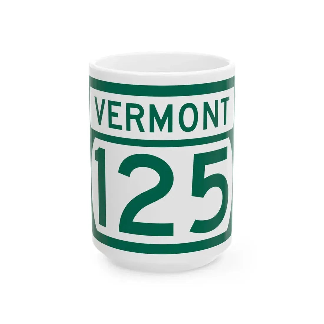 Vermont 125 (Vermont) (Road Sign) White Coffee Mug 15oz - Go Mug Yourself