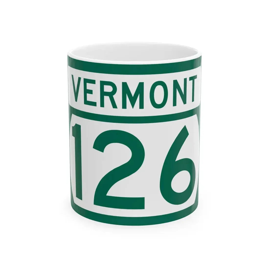 Vermont 126 (Vermont) (Road Sign) White Coffee Mug 11oz - Go Mug Yourself