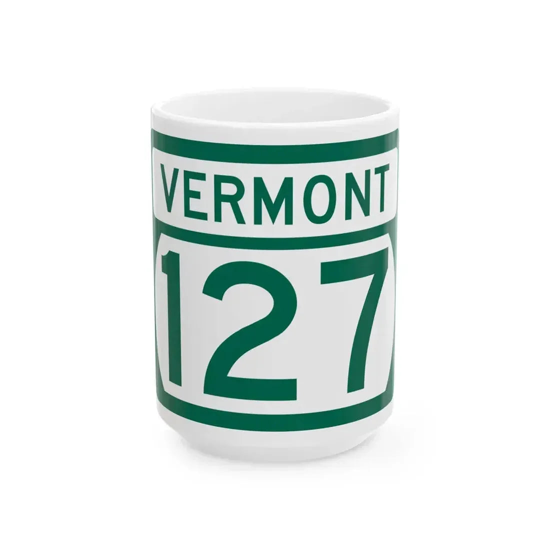 Vermont 127 (Vermont) (Road Sign) White Coffee Mug 15oz - Go Mug Yourself