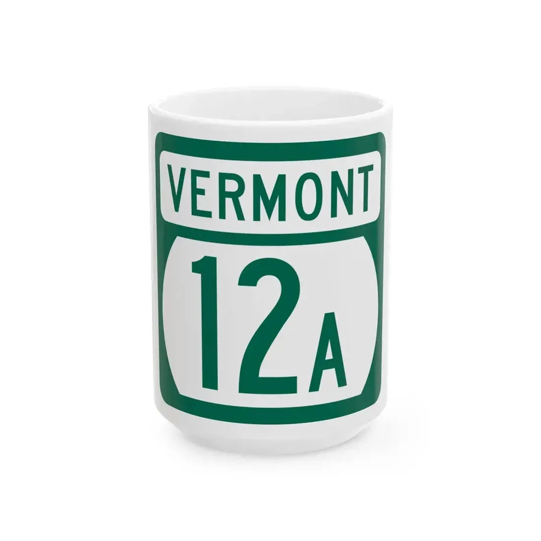 Vermont 12A (Vermont) (Road Sign) White Coffee Mug 15oz - Go Mug Yourself