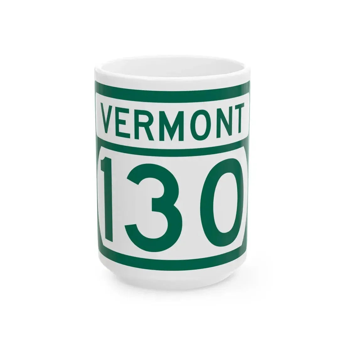 Vermont 130 (Vermont) (Road Sign) White Coffee Mug 15oz - Go Mug Yourself