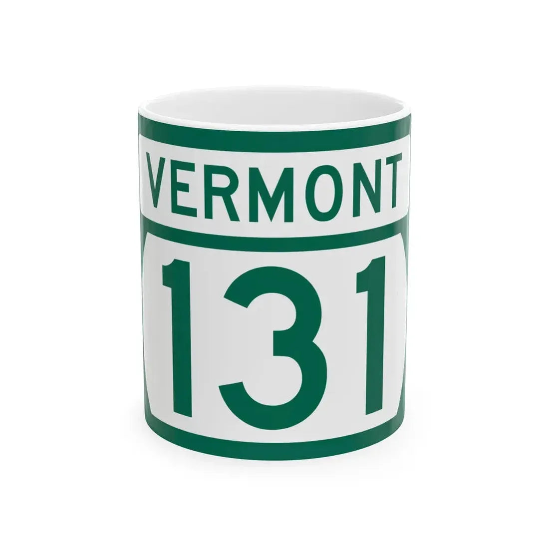 Vermont 131 (Vermont) (Road Sign) White Coffee Mug 11oz - Go Mug Yourself