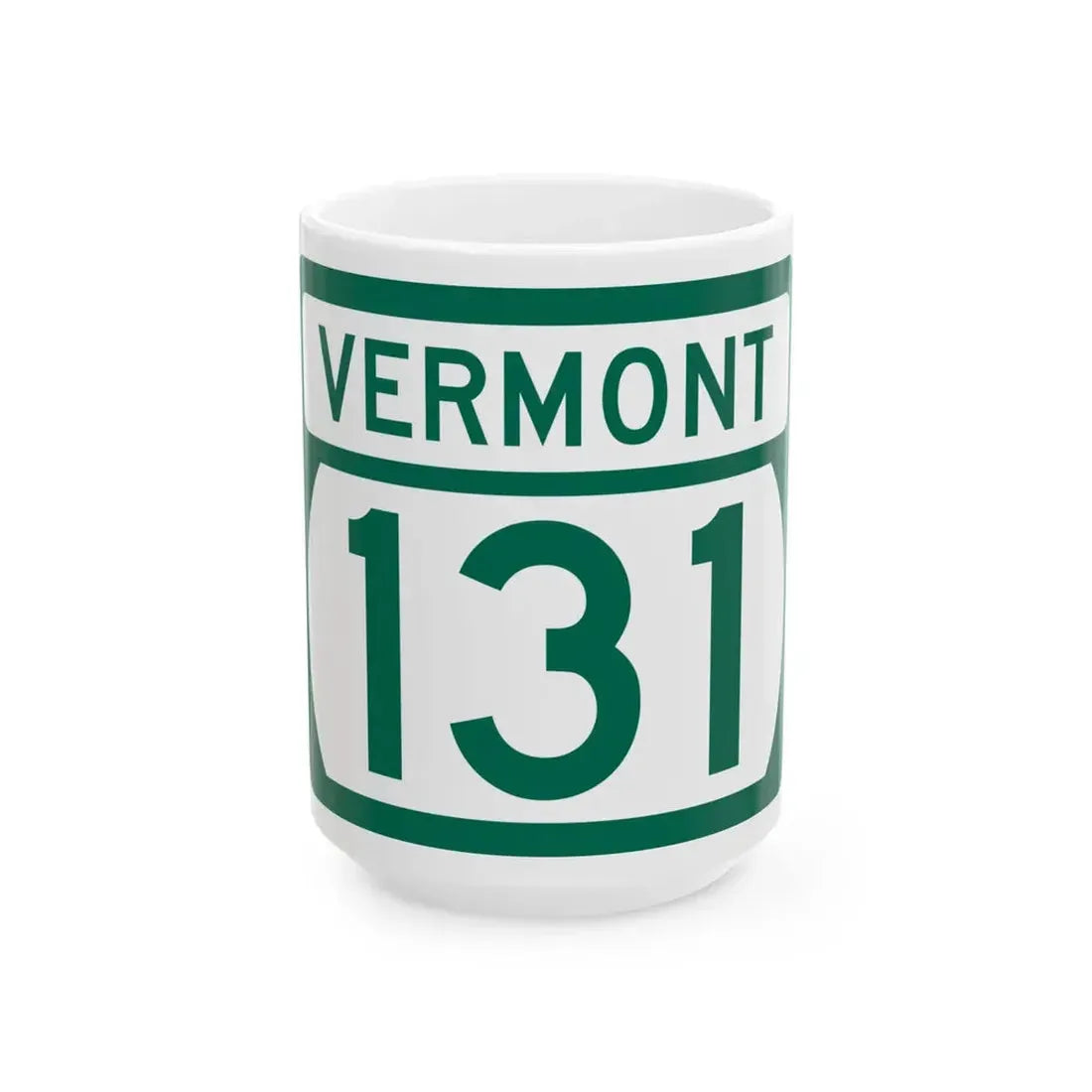 Vermont 131 (Vermont) (Road Sign) White Coffee Mug 15oz - Go Mug Yourself