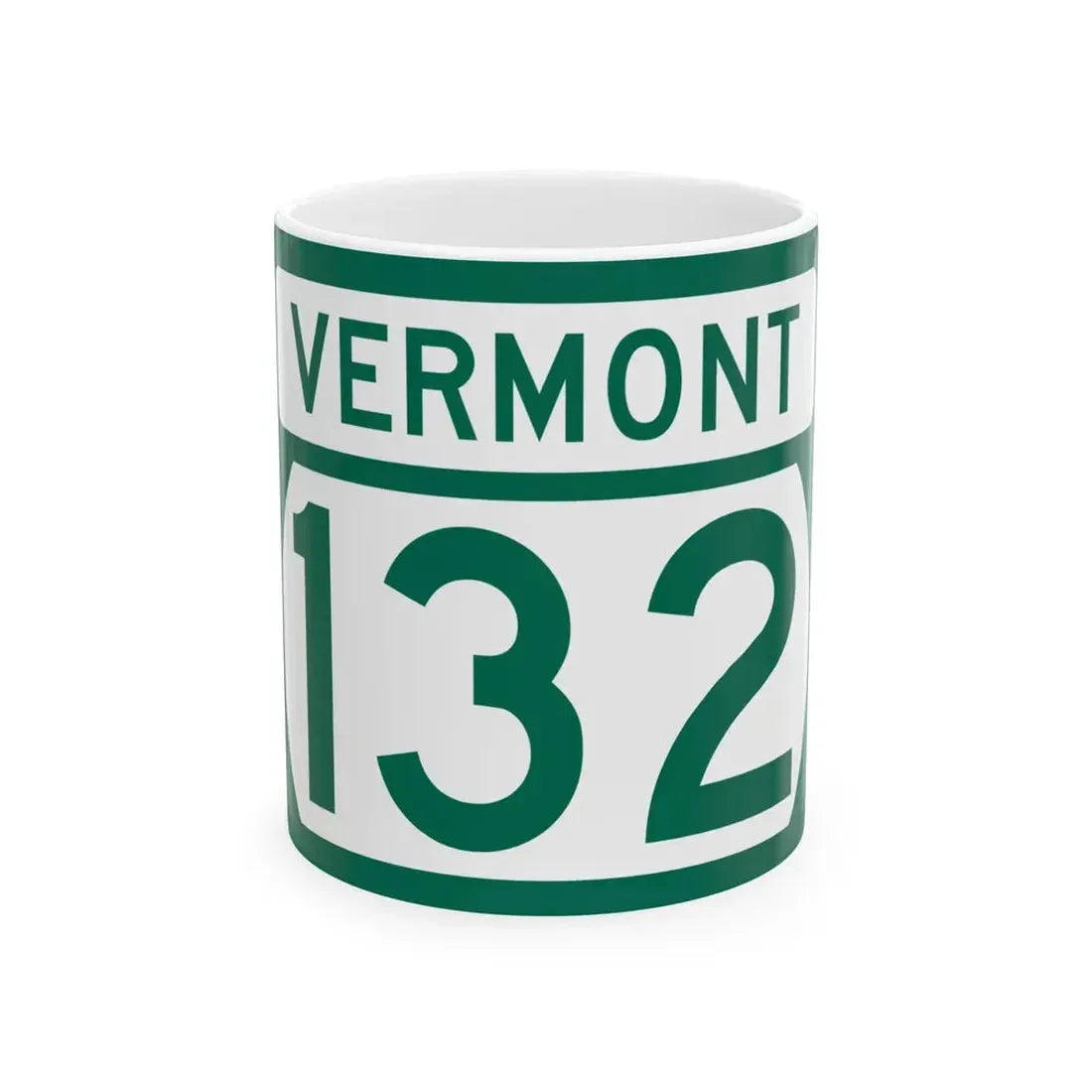 Vermont 132 (Vermont) (Road Sign) White Coffee Mug 11oz - Go Mug Yourself