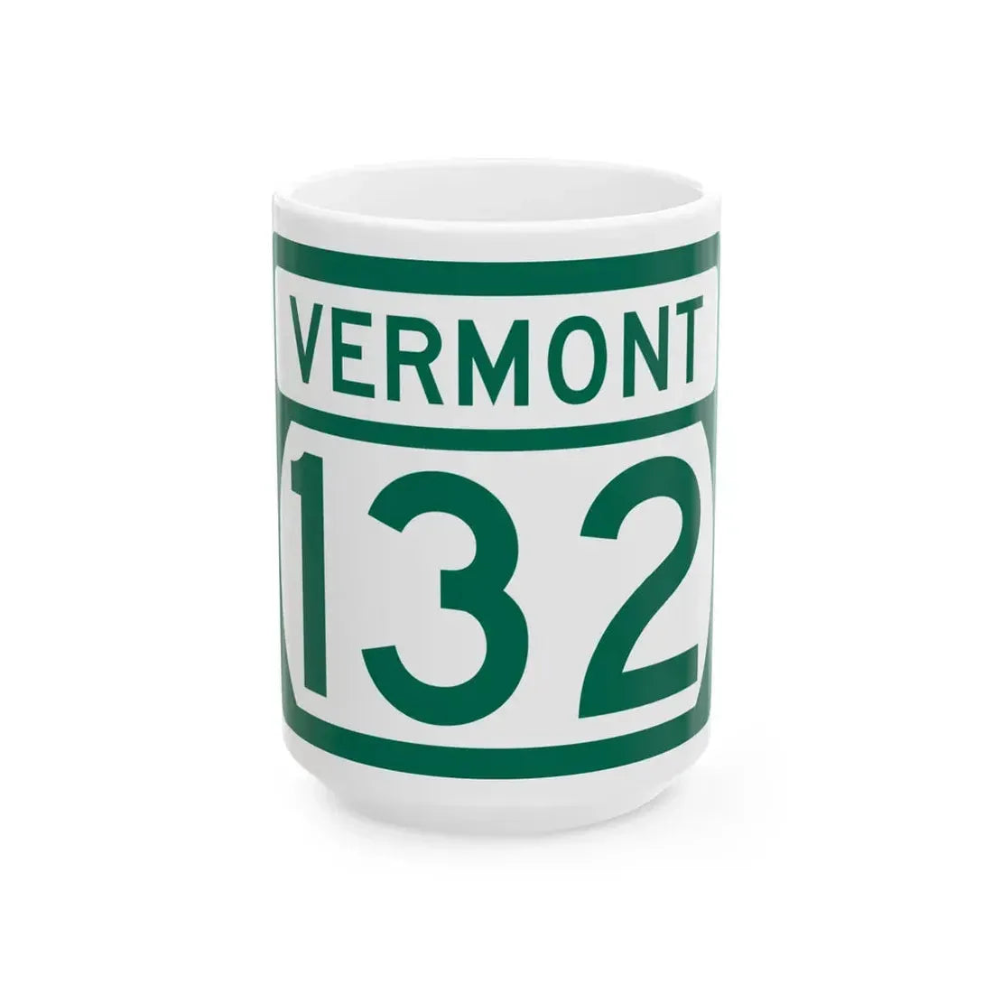 Vermont 132 (Vermont) (Road Sign) White Coffee Mug 15oz - Go Mug Yourself