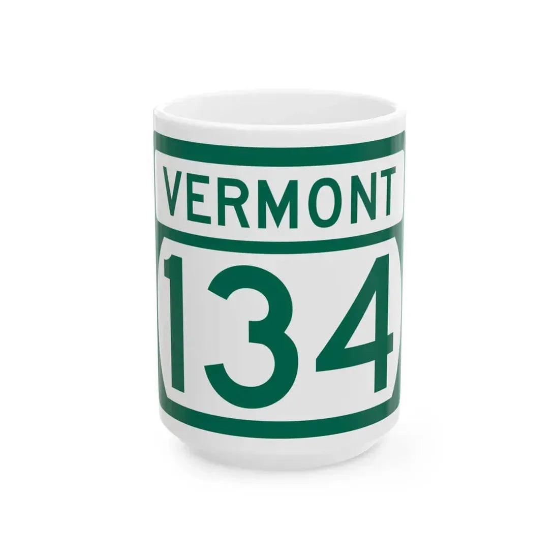 Vermont 134 (Vermont) (Road Sign) White Coffee Mug 15oz - Go Mug Yourself