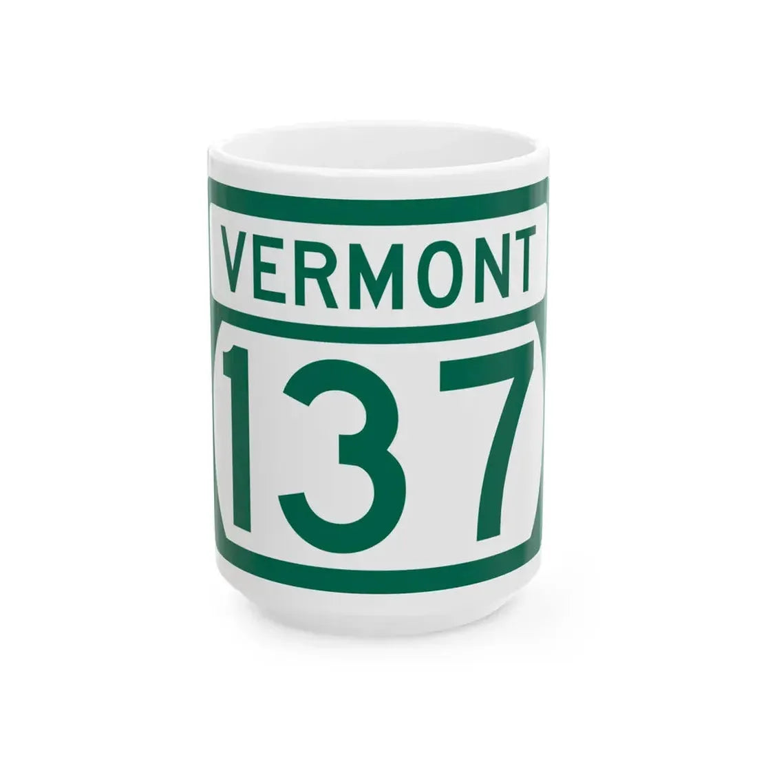 Vermont 137 (Vermont) (Road Sign) White Coffee Mug 15oz - Go Mug Yourself