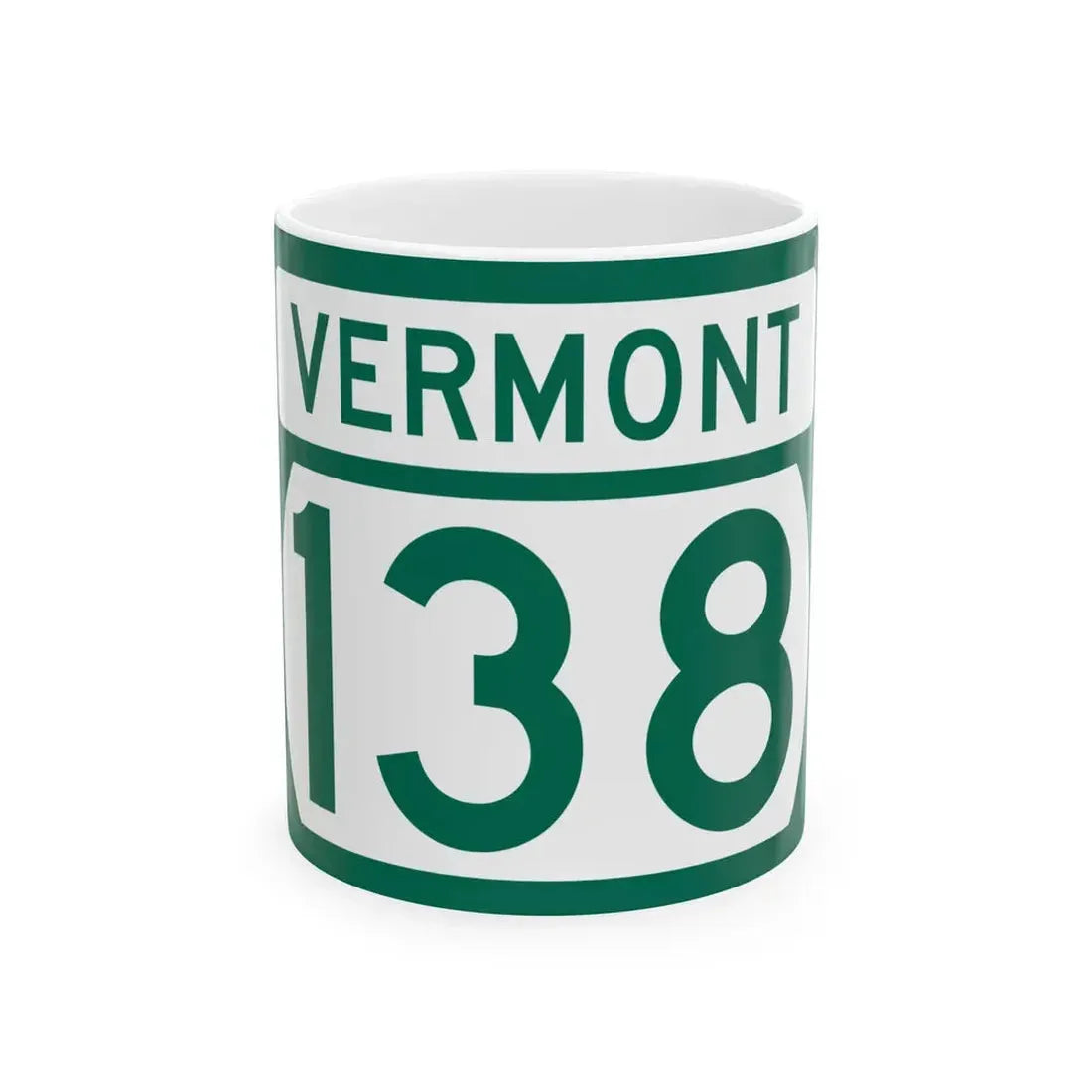 Vermont 138 (Vermont) (Road Sign) White Coffee Mug 11oz - Go Mug Yourself
