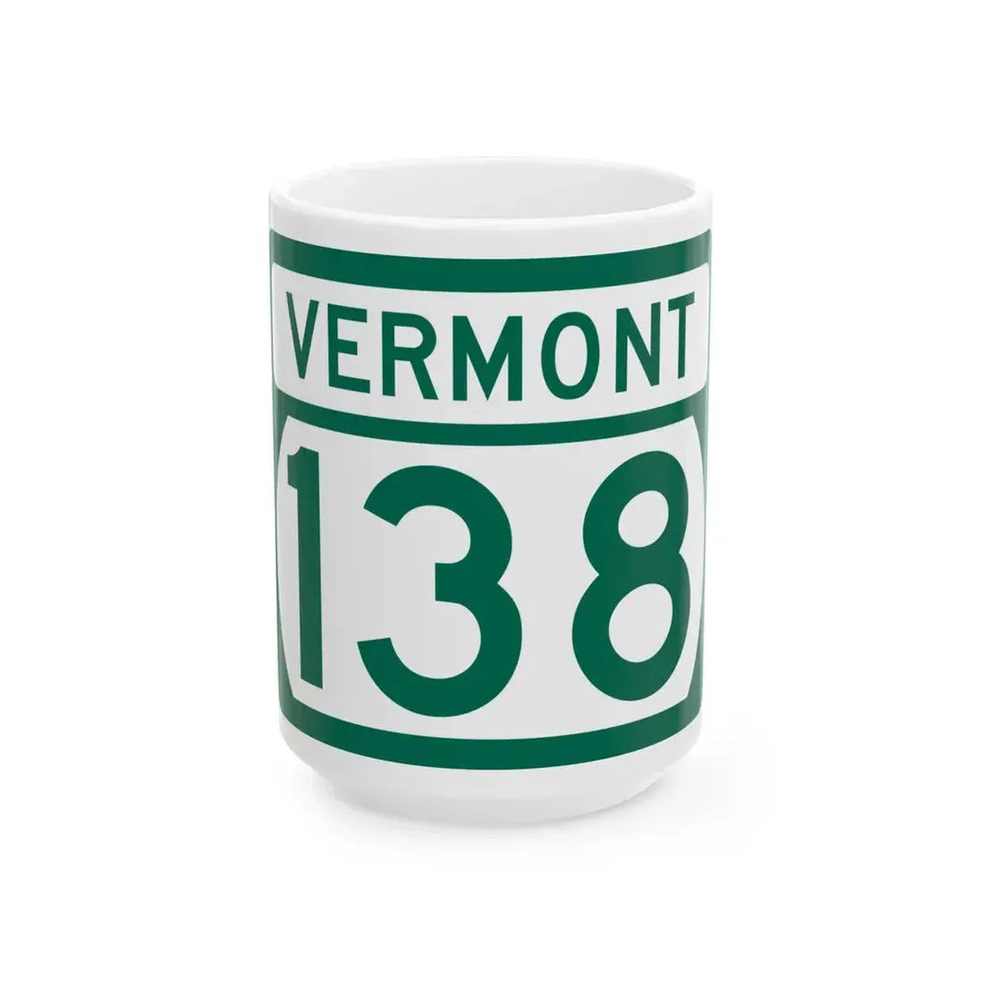 Vermont 138 (Vermont) (Road Sign) White Coffee Mug 15oz - Go Mug Yourself
