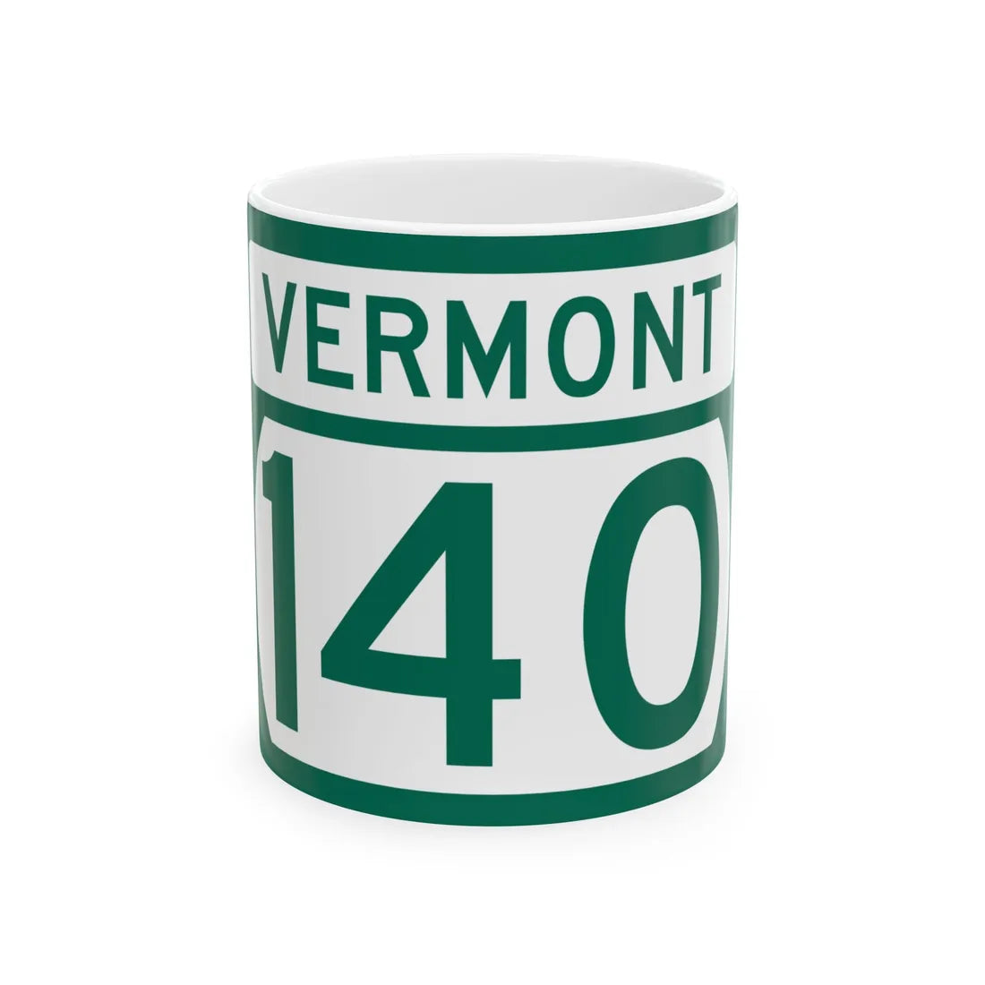 Vermont 140 (Vermont) (Road Sign) White Coffee Mug 11oz - Go Mug Yourself