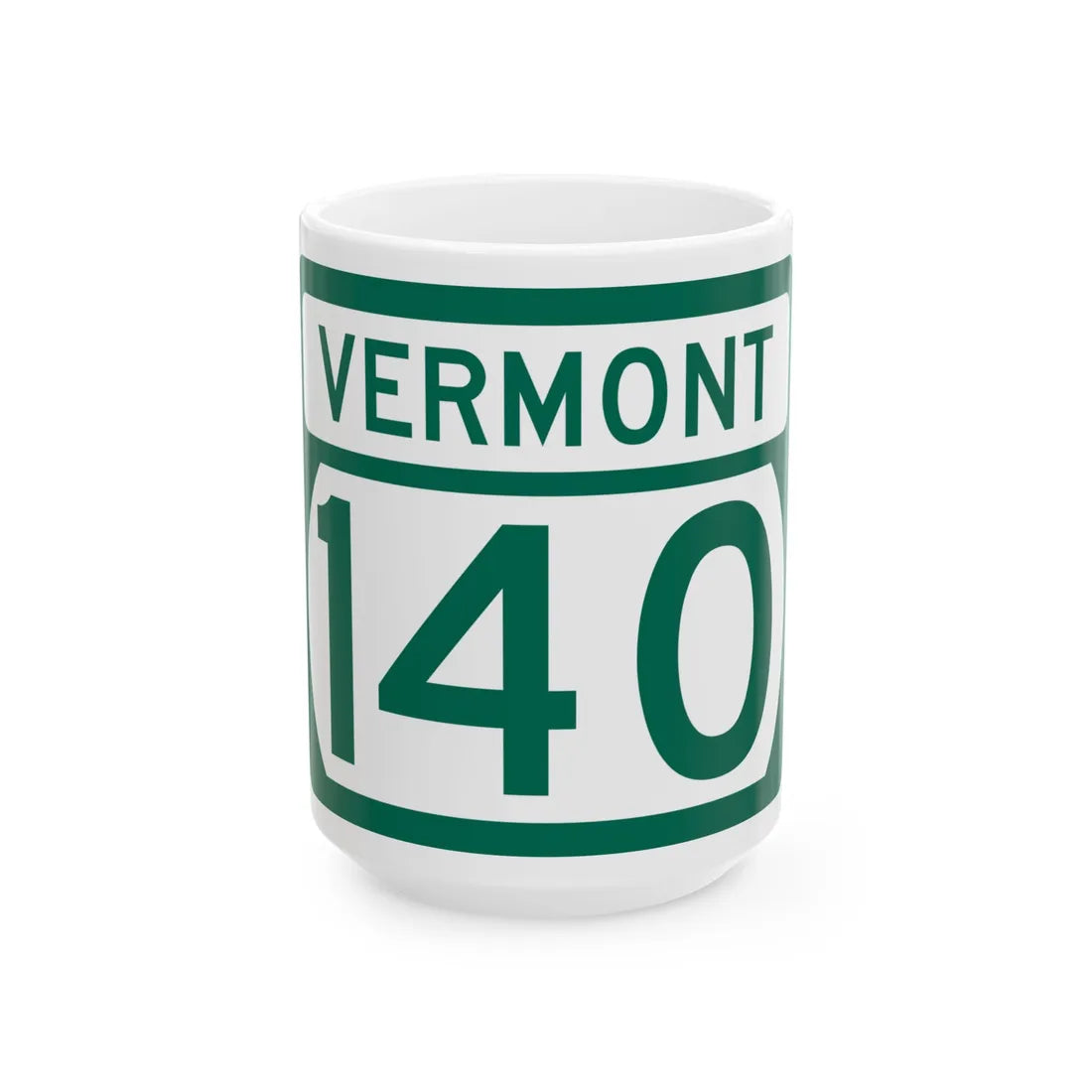 Vermont 140 (Vermont) (Road Sign) White Coffee Mug 15oz - Go Mug Yourself