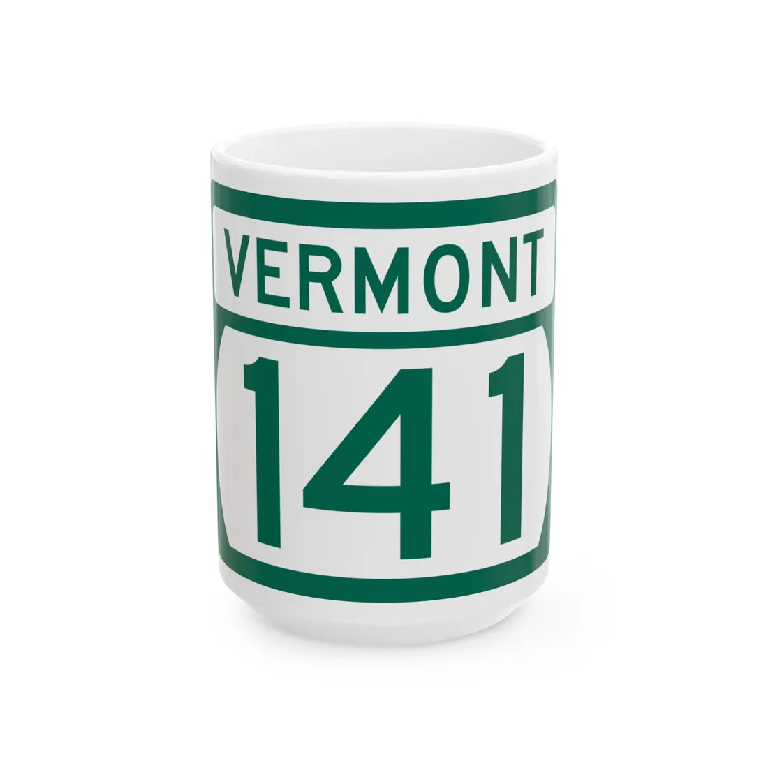 Vermont 141 (Vermont) (Road Sign) White Coffee Mug 15oz - Go Mug Yourself