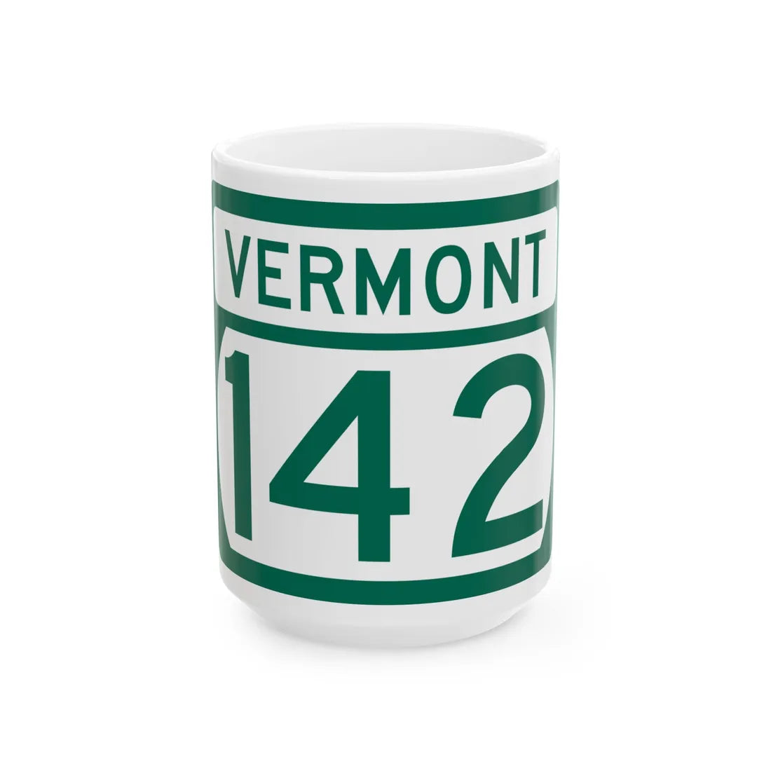 Vermont 142 (Vermont) (Road Sign) White Coffee Mug 15oz - Go Mug Yourself