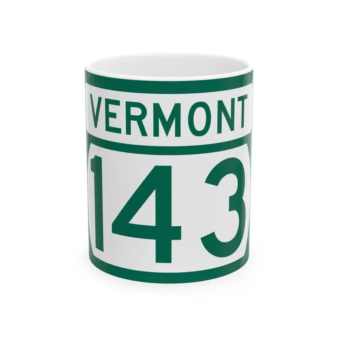 Vermont 143 (Vermont) (Road Sign) White Coffee Mug 11oz - Go Mug Yourself