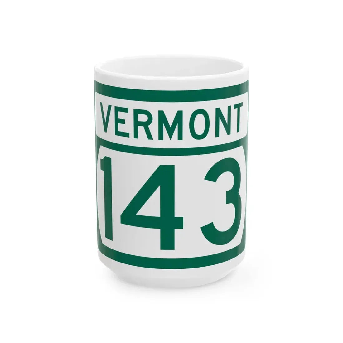 Vermont 143 (Vermont) (Road Sign) White Coffee Mug 15oz - Go Mug Yourself