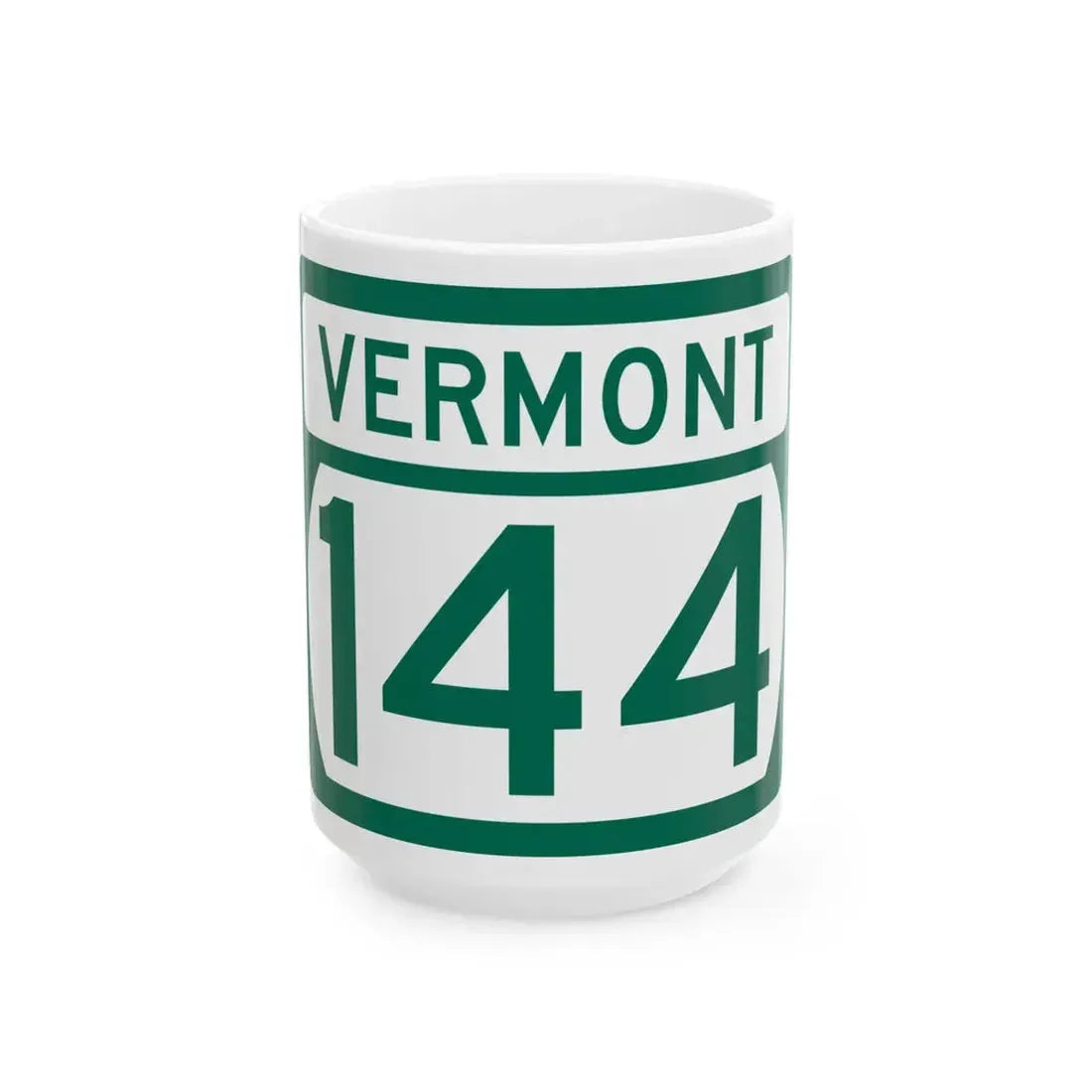Vermont 144 (Vermont) (Road Sign) White Coffee Mug 15oz - Go Mug Yourself