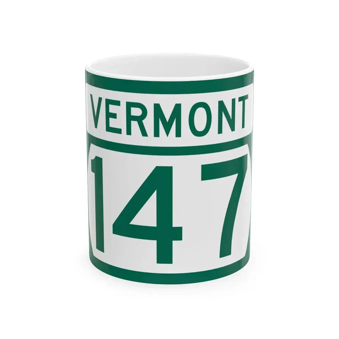 Vermont 147 (Vermont) (Road Sign) White Coffee Mug 11oz - Go Mug Yourself