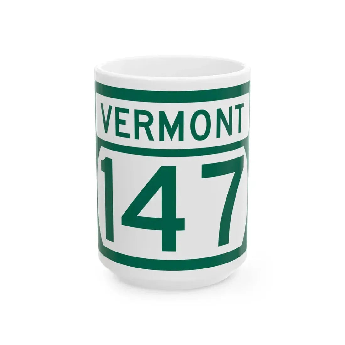 Vermont 147 (Vermont) (Road Sign) White Coffee Mug 15oz - Go Mug Yourself