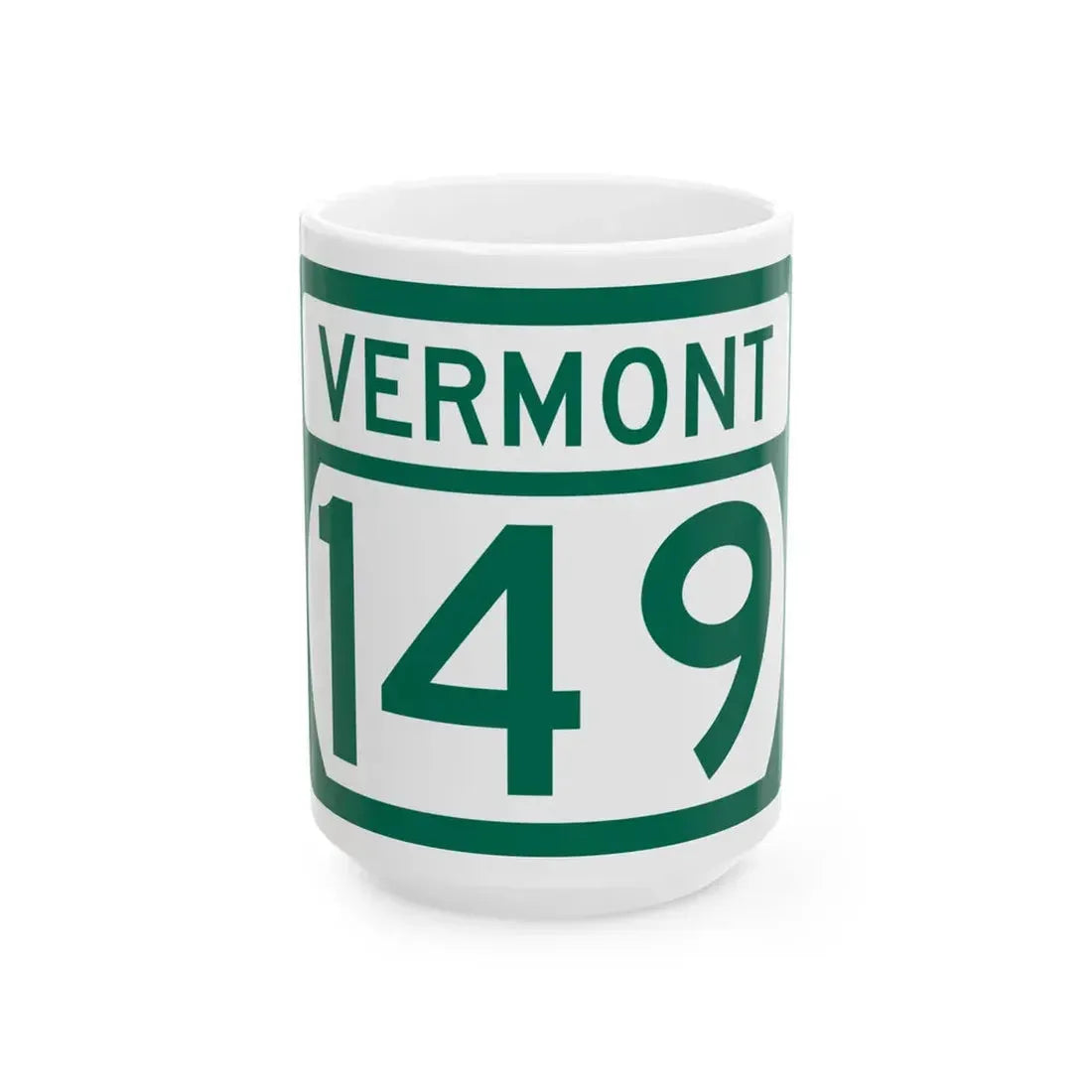 Vermont 149 (Vermont) (Road Sign) White Coffee Mug 15oz - Go Mug Yourself