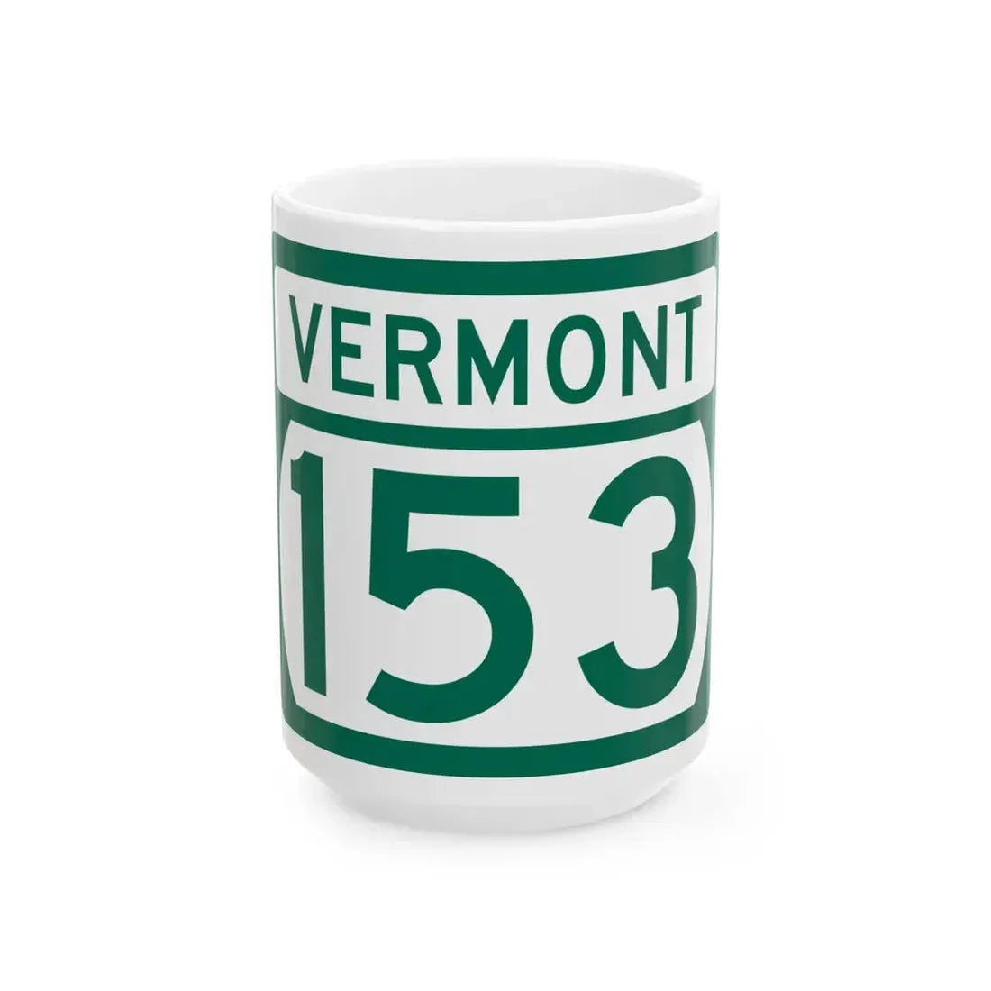Vermont 153 (Vermont) (Road Sign) White Coffee Mug 15oz - Go Mug Yourself