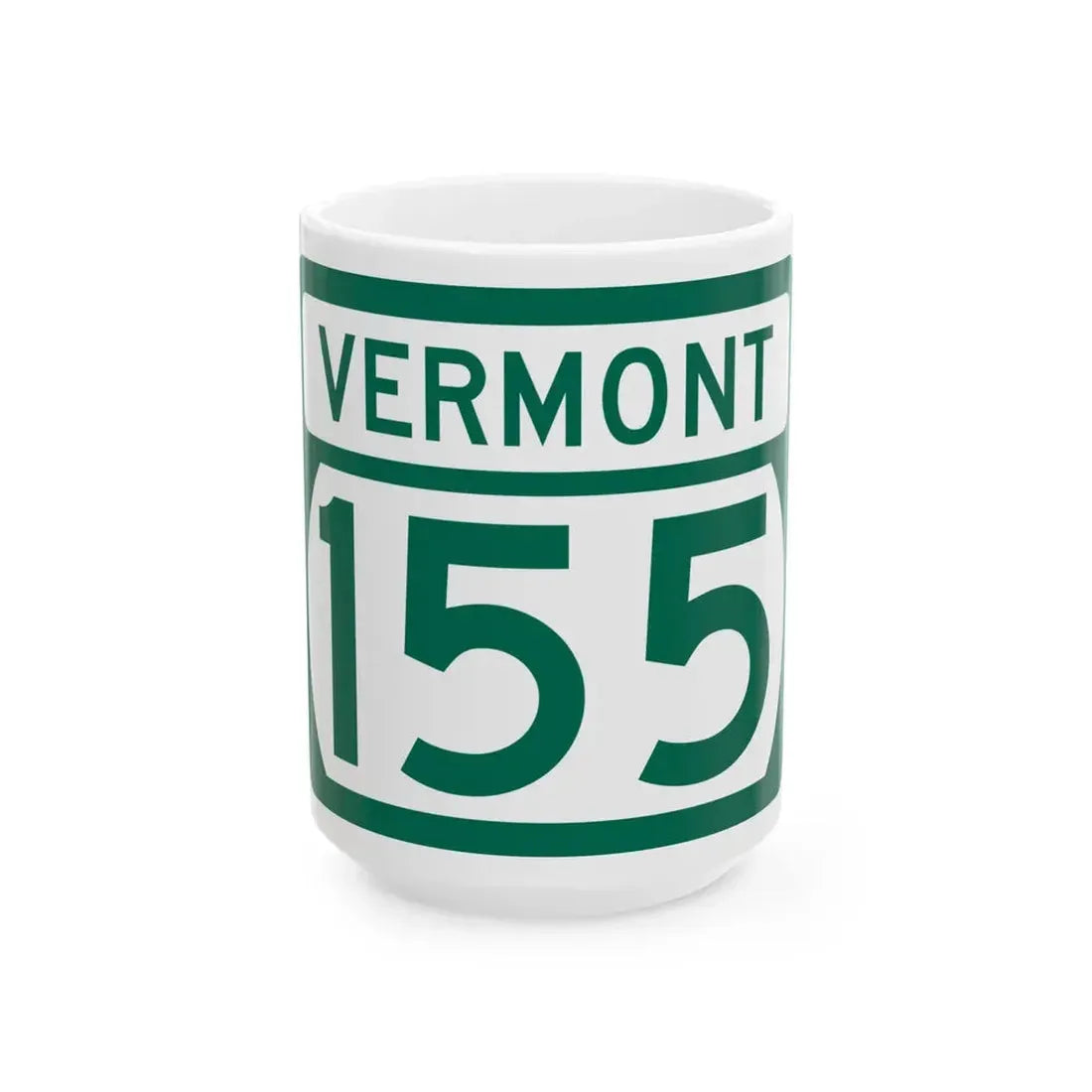 Vermont 155 (Vermont) (Road Sign) White Coffee Mug 15oz - Go Mug Yourself
