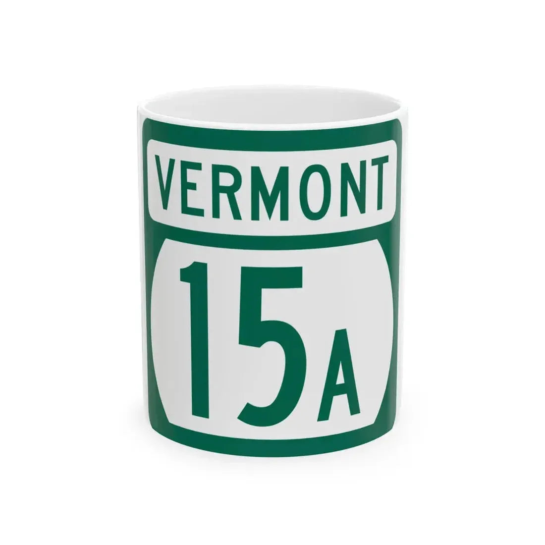 Vermont 15A (Vermont) (Road Sign) White Coffee Mug 11oz - Go Mug Yourself