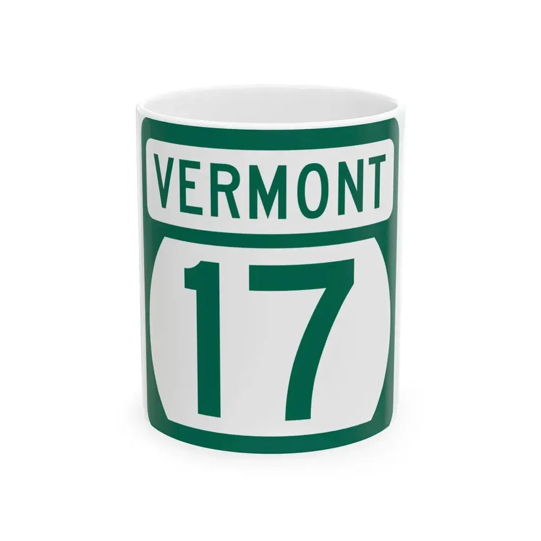 Vermont 17 (Vermont) (Road Sign) White Coffee Mug 11oz - Go Mug Yourself