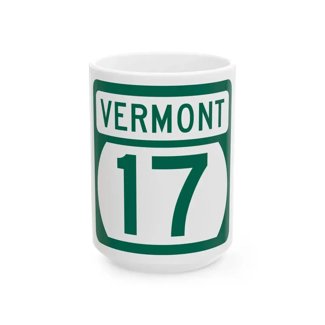 Vermont 17 (Vermont) (Road Sign) White Coffee Mug 15oz - Go Mug Yourself