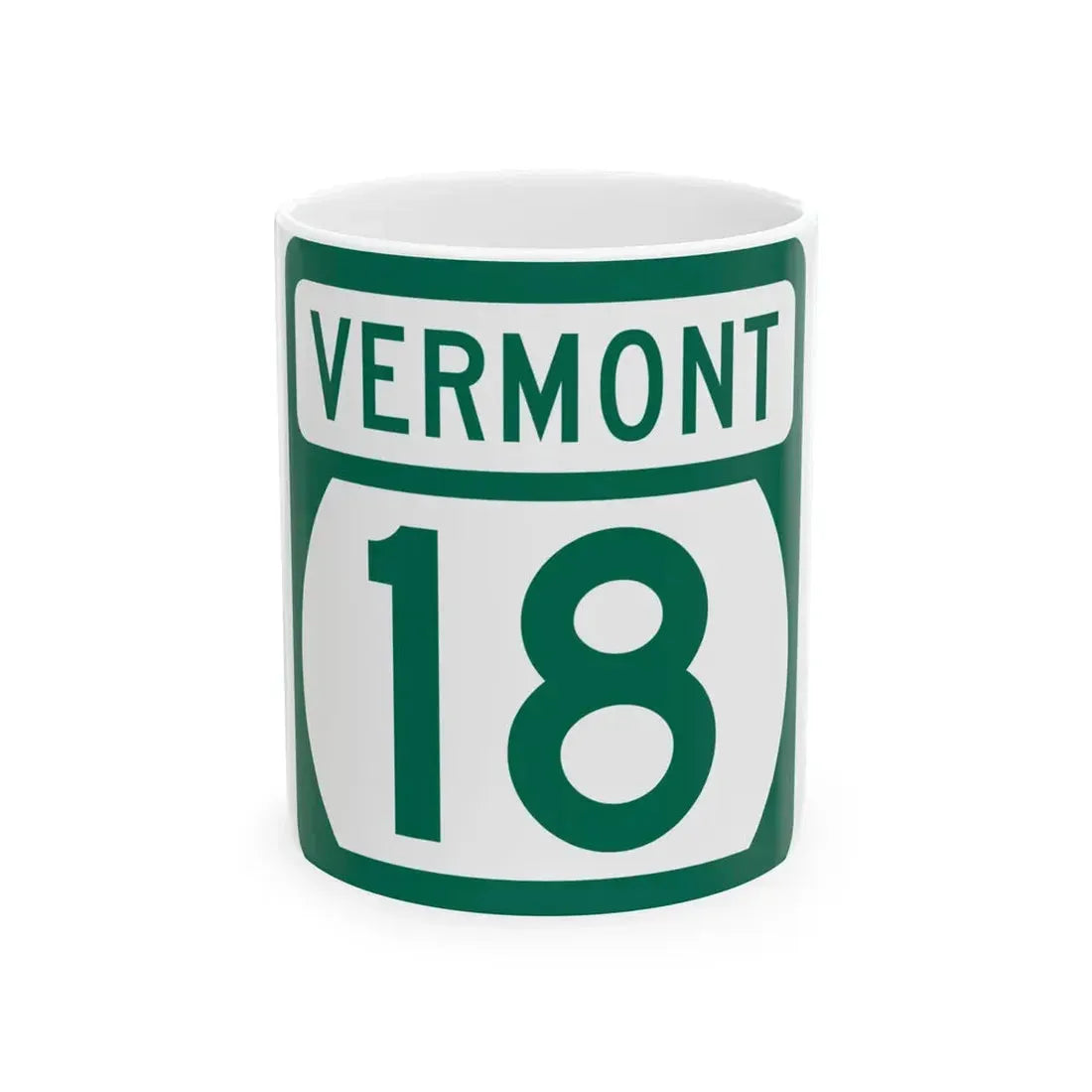 Vermont 18 (Vermont) (Road Sign) White Coffee Mug 11oz - Go Mug Yourself