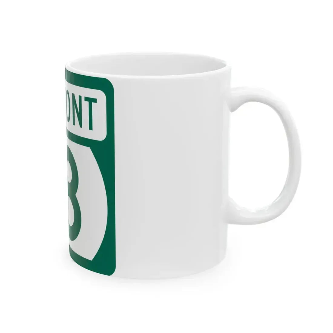 Vermont 18 (Vermont) (Road Sign) White Coffee Mug - Go Mug Yourself