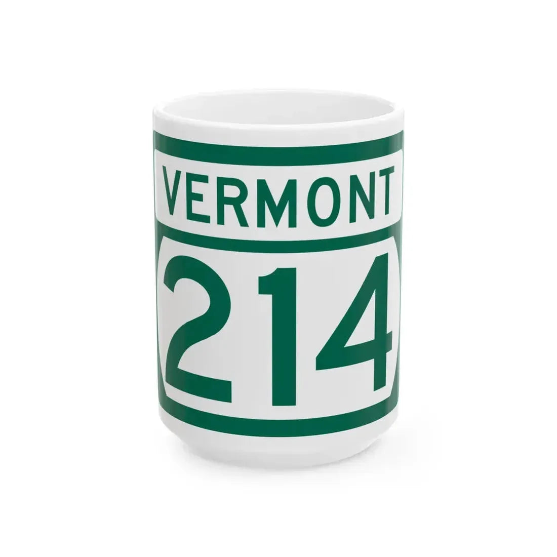 Vermont 214 (Vermont) (Road Sign) White Coffee Mug 15oz - Go Mug Yourself