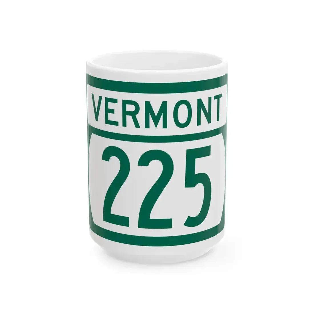 Vermont 225 (Vermont) (Road Sign) White Coffee Mug 15oz - Go Mug Yourself