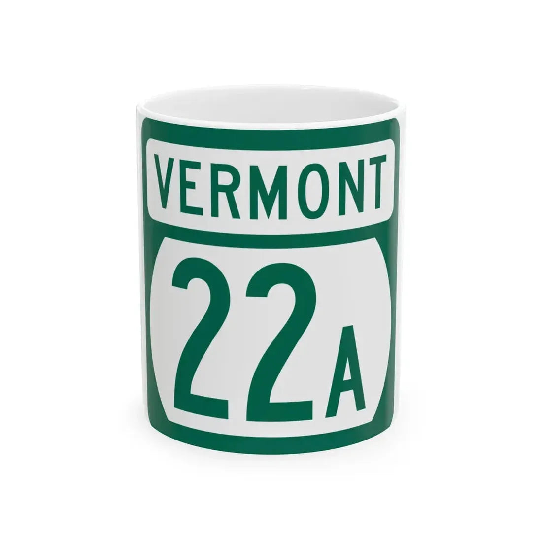 Vermont 22A (Vermont) (Road Sign) White Coffee Mug 11oz - Go Mug Yourself