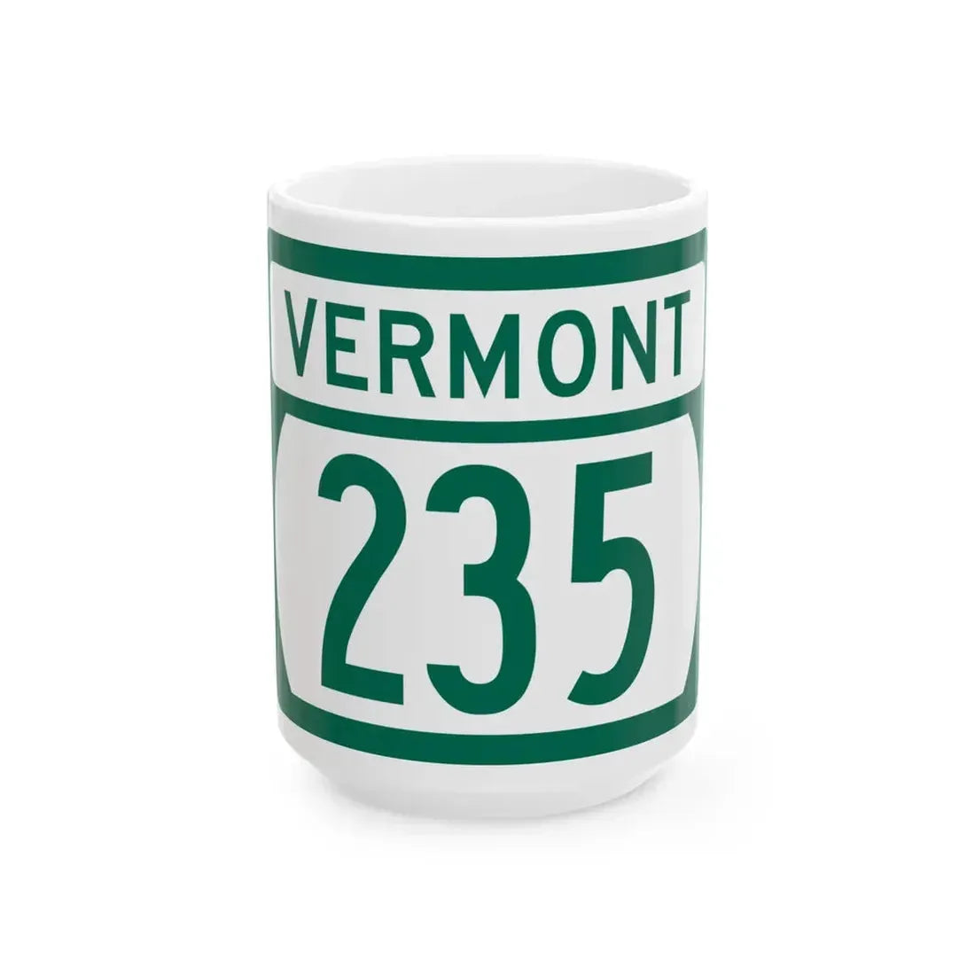 Vermont 235 (Vermont) (Road Sign) White Coffee Mug 15oz - Go Mug Yourself